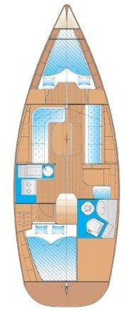 Layout of Bavaria 33 Cruiser Small AS for charter in Izola in Slovenia