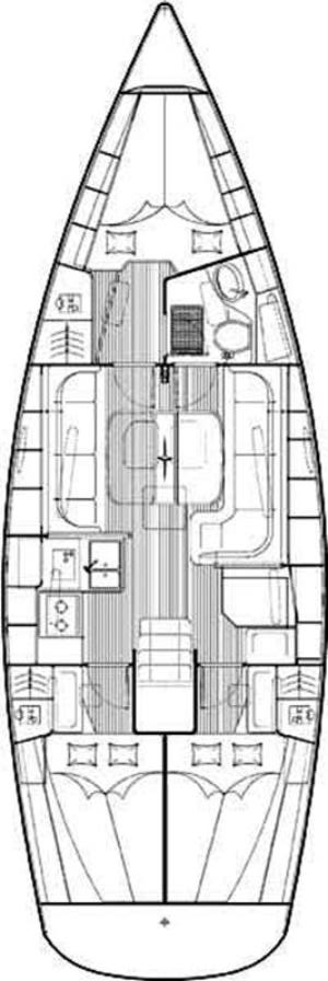 Layout of Bavaria 38 Cruiser Mid AS for charter in Izola in Slovenia