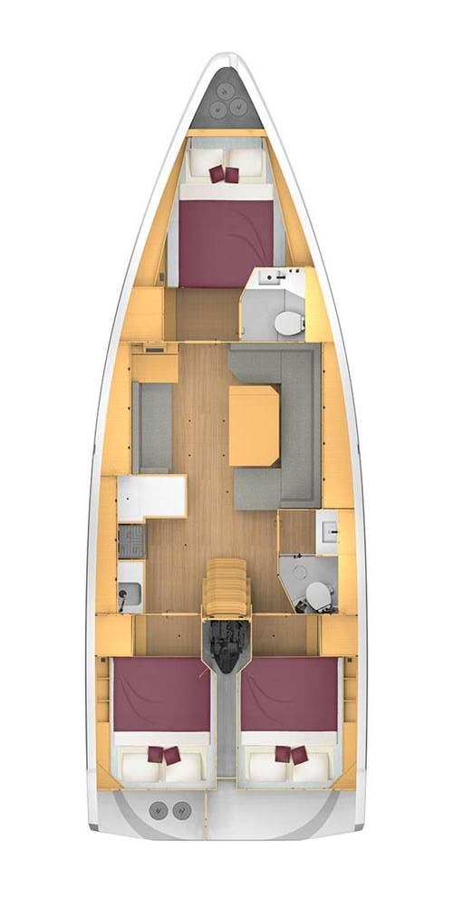 Layout of Bavaria C42 Hope I for charter in Izola in Slovenia