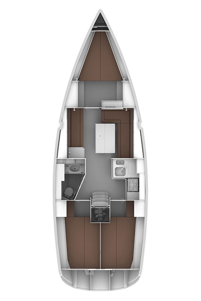 Layout of Bavaria Cruiser 36 Eleven for charter in Izola in Slovenia