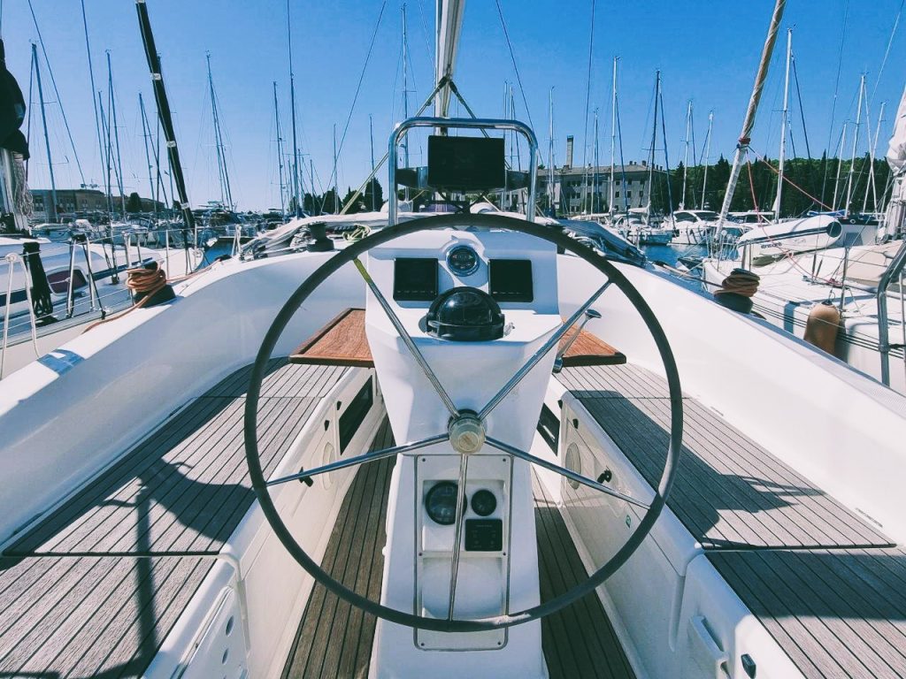 Cockpit of Bavaria Cruiser 36 Eleven for charter in Izola in Slovenia