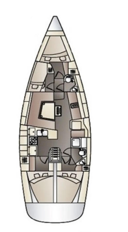 Layout of Elan 444 Impression Beauty AS for charter in Izola in Slovenia