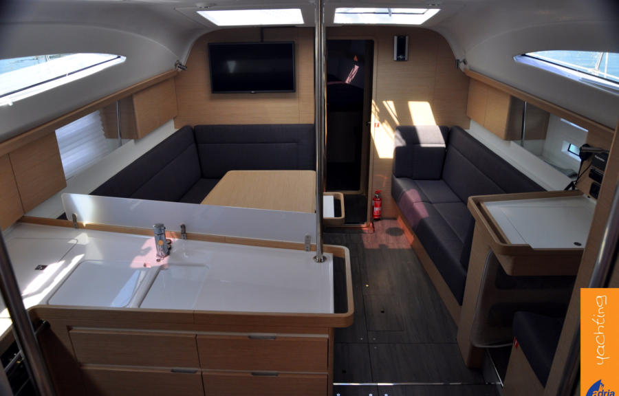 Saloon in Elan Impression 45 High AS for charter in Izola in Slovenia