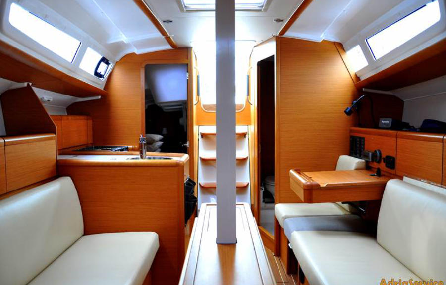 Saloon in Jeanneau Sun Odyssey 33i Energy for charter in Izola in Slovenia