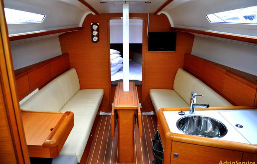 Saloon in Jeanneau Sun Odyssey 33i Energy for charter in Izola in Slovenia