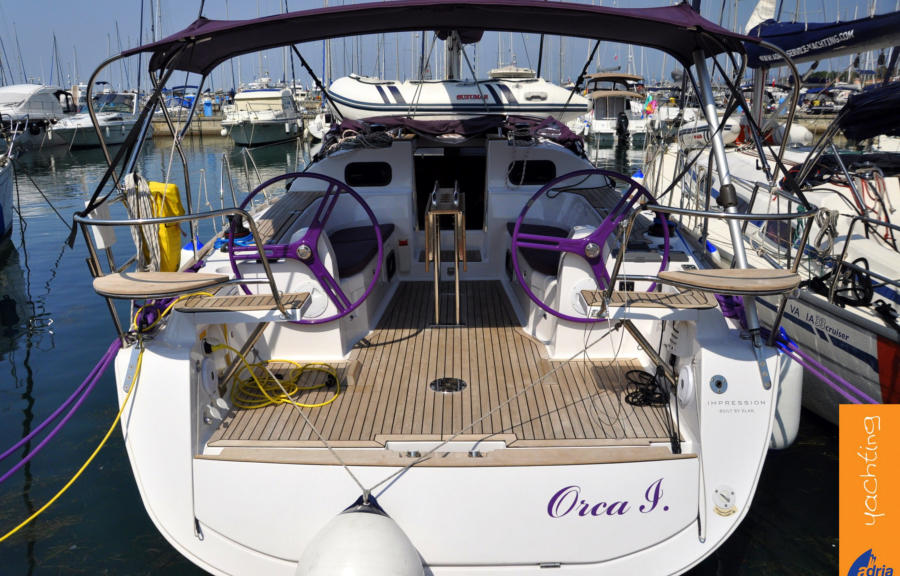 Cockpit of Elan Impression 40 Orca I for charter in Izola in Slovenia