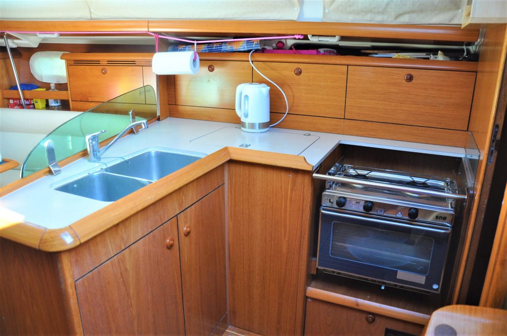 Galley in Jeanneau Sun Odyssey 37 Pink Pearl for charter in Izola in Slovenia