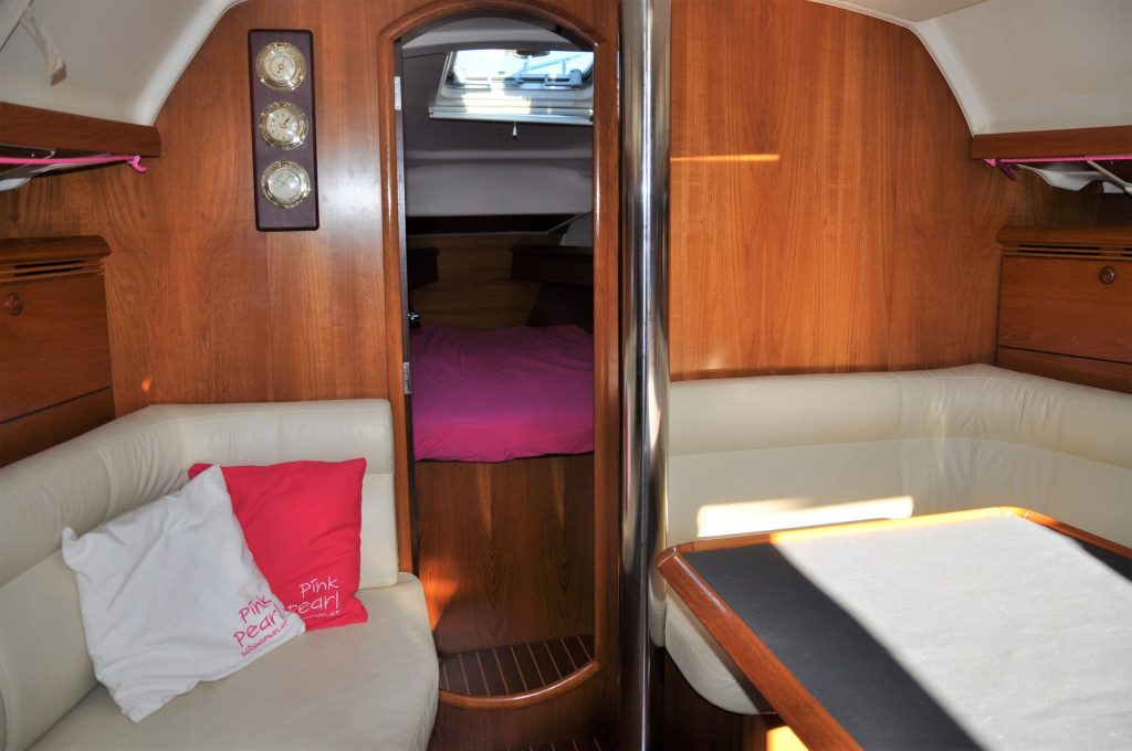 Saloon in Jeanneau Sun Odyssey 37 Pink Pearl for charter in Izola in Slovenia